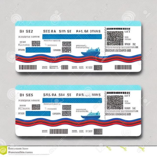 海上游船登机牌或机票模板