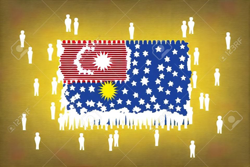 Flaga stanu Malezja wektor