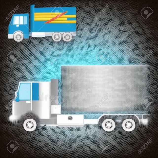 Draw cartoon truck educational game vector illustration