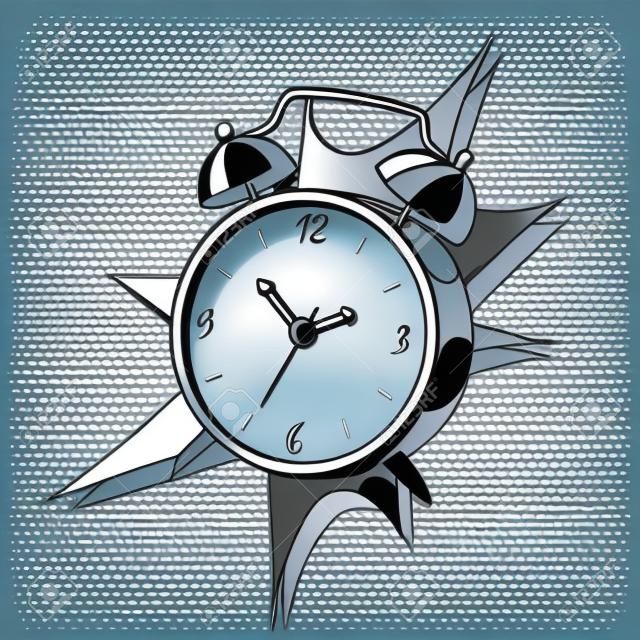 Alarm clock ring comic book style vector