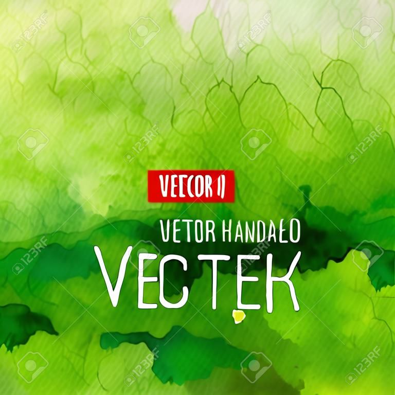 Abstract vector watercolor background. Green handmade background. Painting design element. Watercolor backdrop can be used for web page background, identity style, printing, etc.