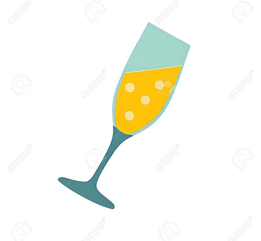 Champagne vetro illustrazione vettoriale