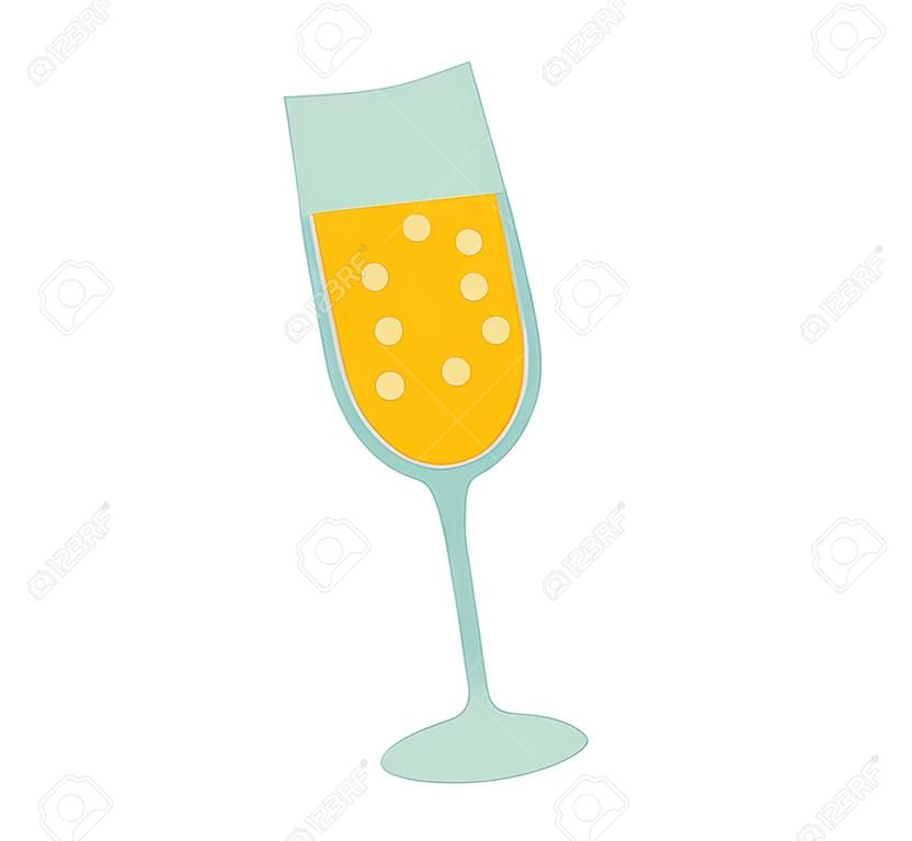 Champagne vetro illustrazione vettoriale