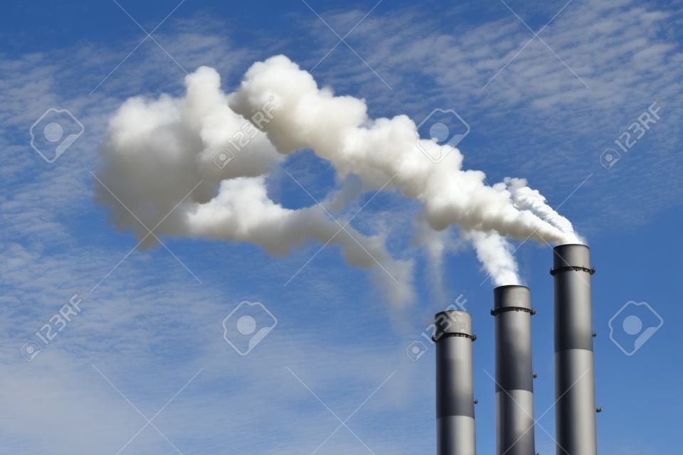 Emisiones al aire de tuberías y humos, fábricas y plantas procesadoras de residuos, contaminación del aire