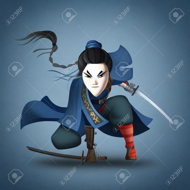 Um personagem de desenho animado de um guerreiro ninja verde