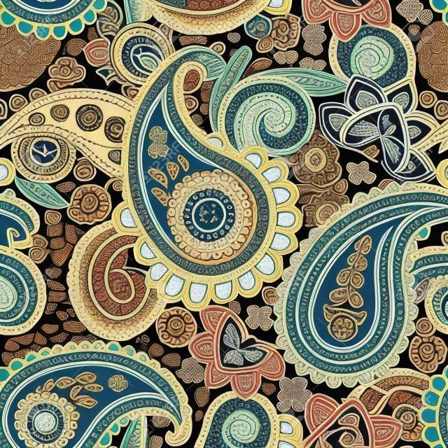 Seamless pattern sulla base di elementi tradizionali asiatici Paisley