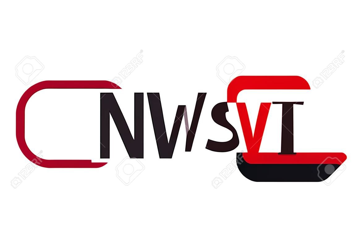 뉴스 tv 로고 디자인 벡터 템플릿 흰색 배경에 고립.