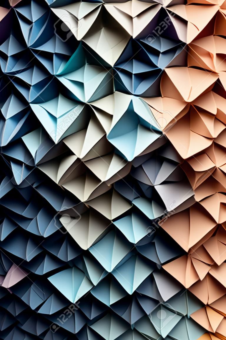 folded paper pattern with geometric shapes, created with generative ai