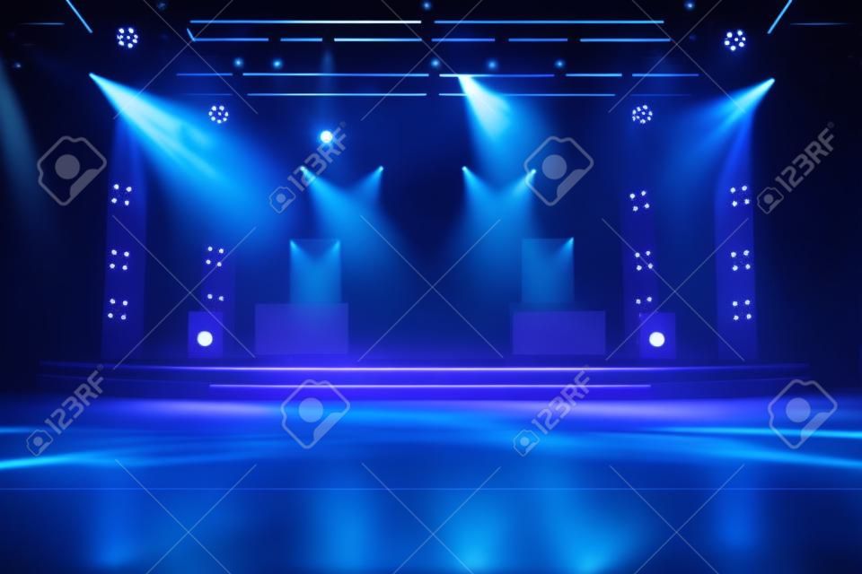 image of an empty stage with spotlights, created with generative ai