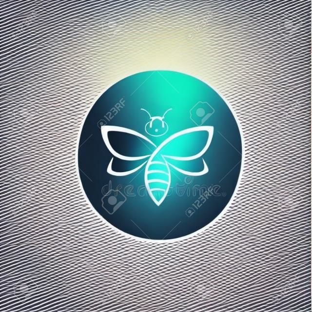 Plantilla de vector de diseño de logotipo de abeja abstracta. Concepto de logotipo de abeja creativa, ilustración de logotipo vectorial.