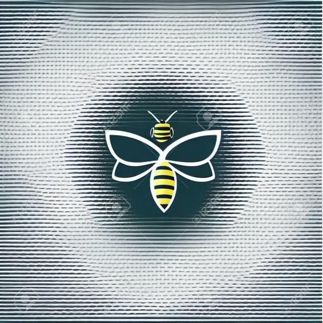abstract Bee Logo design vector template. Creative bee logo concept, vector logo illustration.