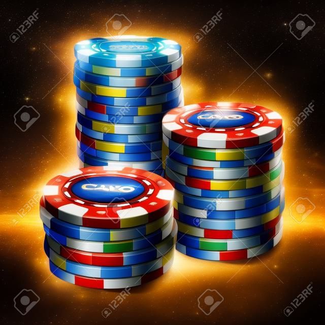 Casino chips stacks