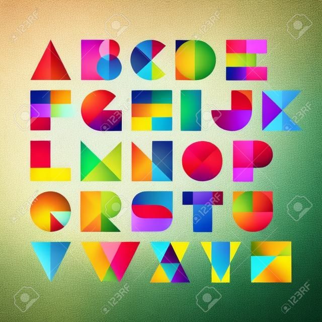Geometric shapes alphabet letters