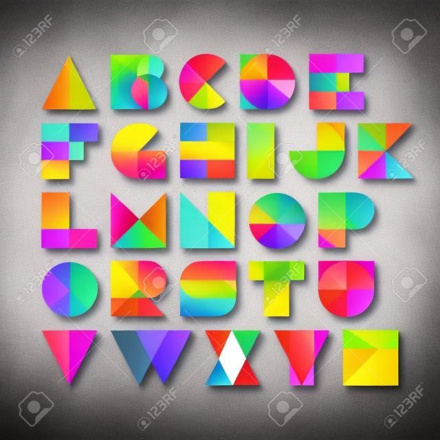 Geometryczne kształty liter alfabetu