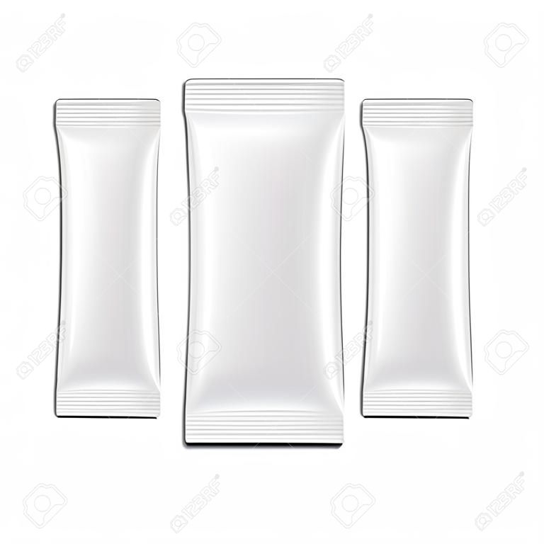 Blanc emballage sachet blanc, stick pack