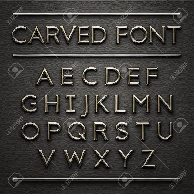 조각 된 글꼴 디자인