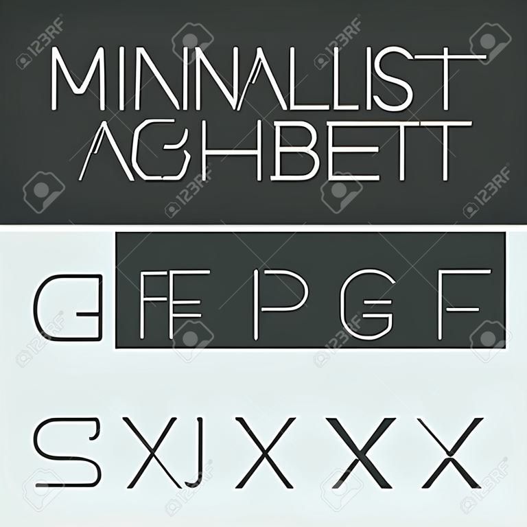 Minimalist alphabet  Font design 