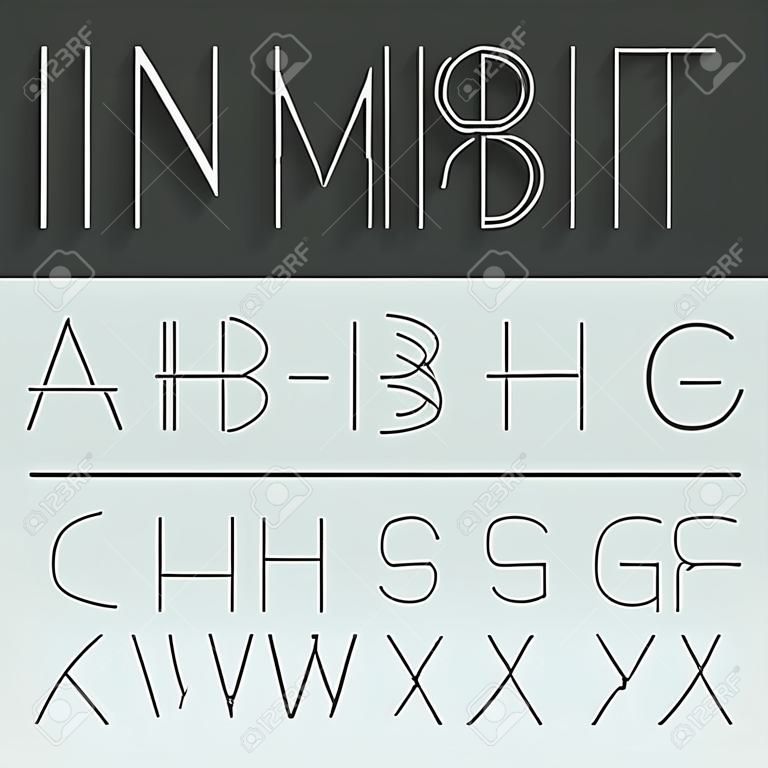 ミニマルなアルファベットのフォント デザイン