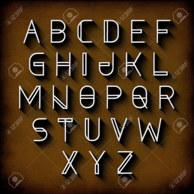 Nowoczesne alfabet z cieniem