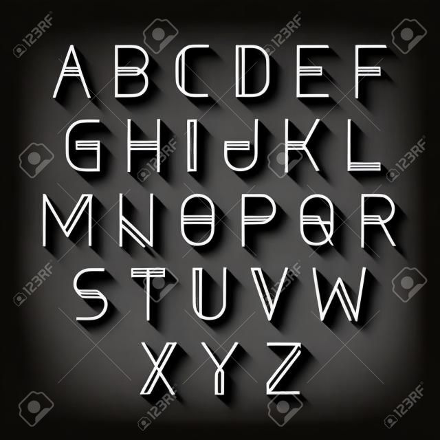 Alfabeto moderno con la sombra