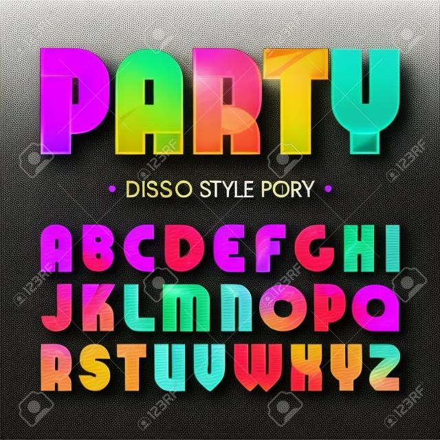 стиль диско партия шрифта