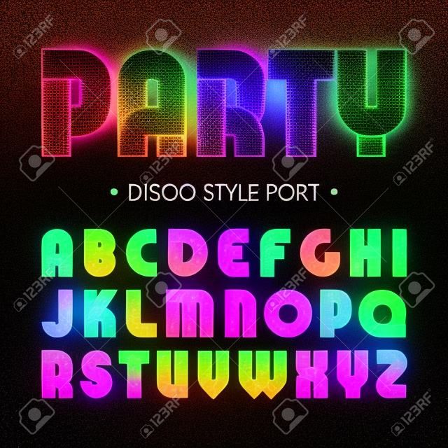 стиль диско партия шрифта