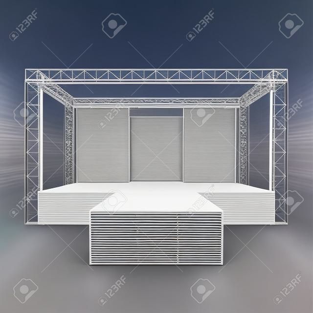 Outdoor festival stage, podium, metal truss system
