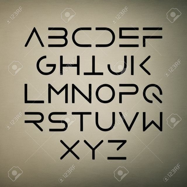 細線大膽的風格大寫Modern字體，字體，簡約風格。拉丁字母文字。