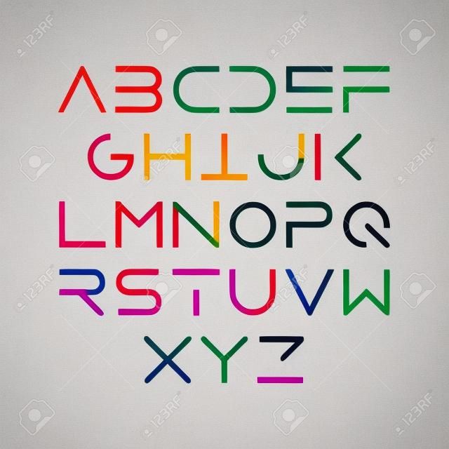 delgada línea de estilo negrita mayúscula moderna fuente, tipo de letra, el estilo minimalista. letras del alfabeto latino.