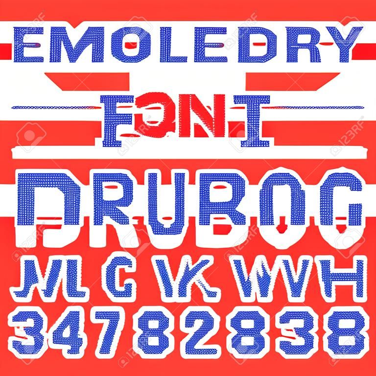 Embroidery font, letters and numbers