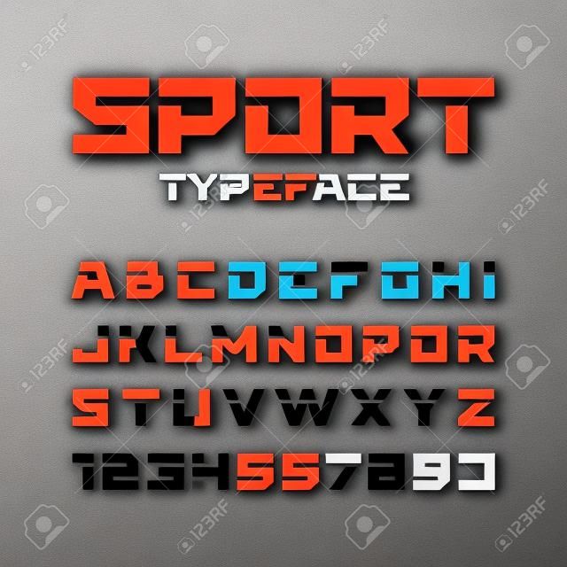 La tipografía del estilo del deporte. Ideal para titulares, títulos o carteles.