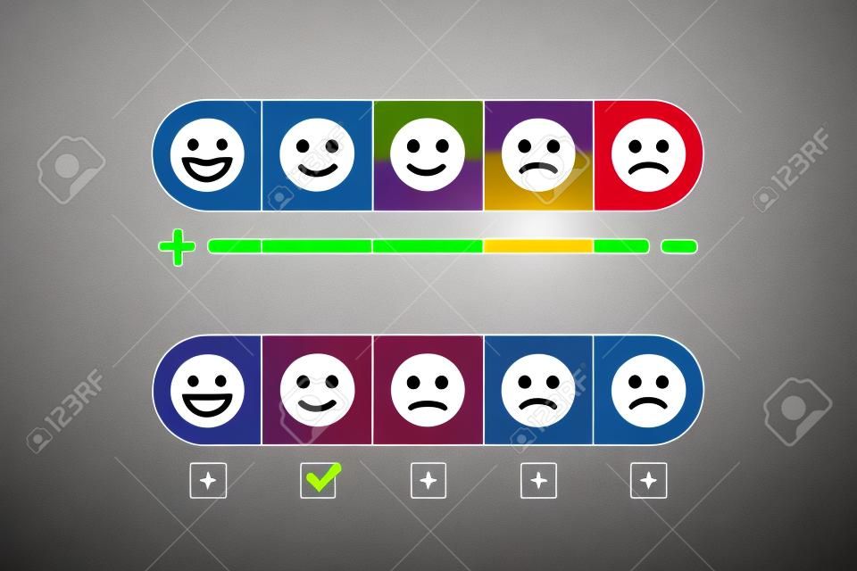 Feedback concept with different emoticons