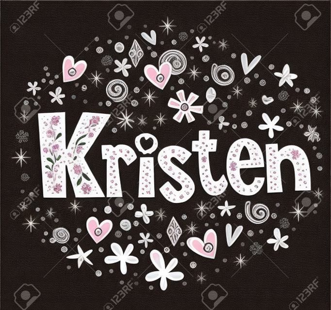 Kristen nome femminile tipo decorativo lettering design
