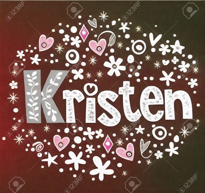 Kristen nome femminile tipo decorativo lettering design