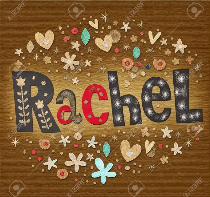 Rachel girls name decorative lettering type design