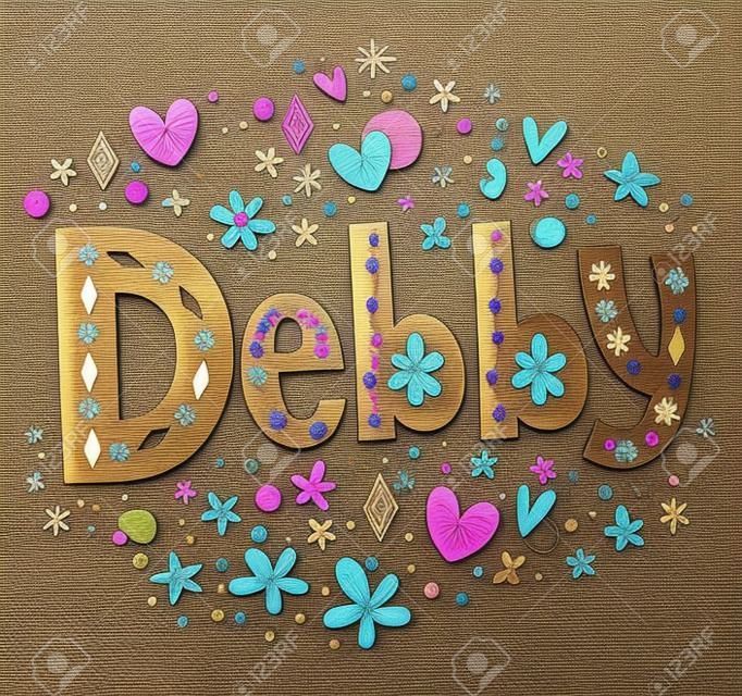 Debby lányok nevet dekoratív betűkkel típusterv