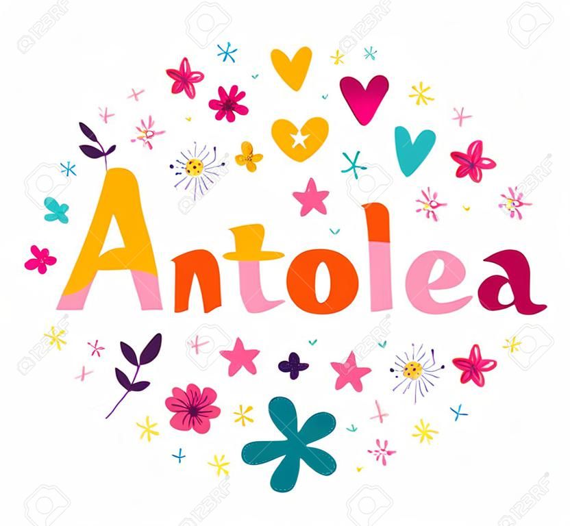 Antonella meisjes naam decoratieve letters type ontwerp