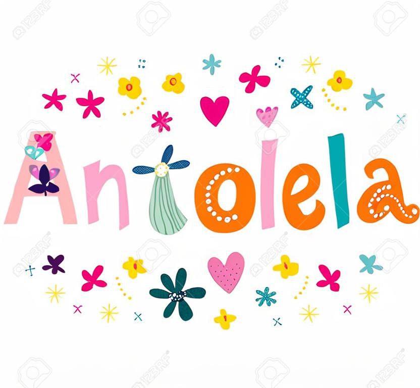 Antonella meisjes naam decoratieve letters type ontwerp