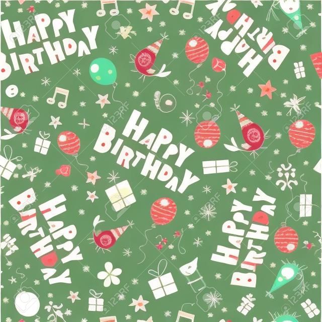 Happy birthday wrapping paper seamless pattern