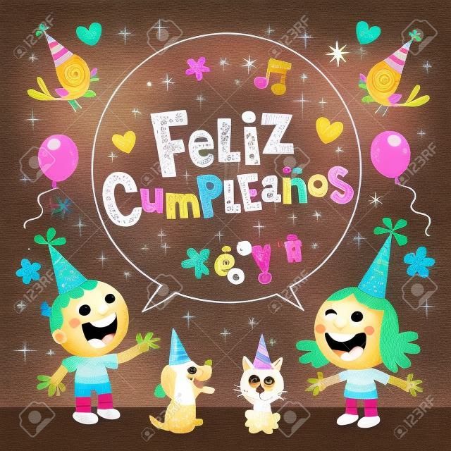 Feliz Cumpleanos - Feliz cumpleaños en español tarjeta de felicitación para niños