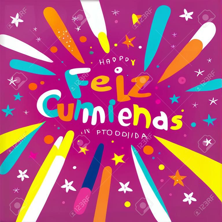 Feliz Cumpleanos Happy Birthday in spagnolo card