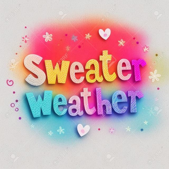 스웨터 날씨 다채로운 글자 디자인