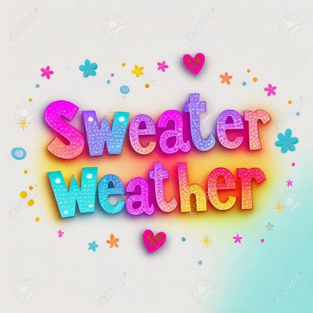 스웨터 날씨 다채로운 글자 디자인