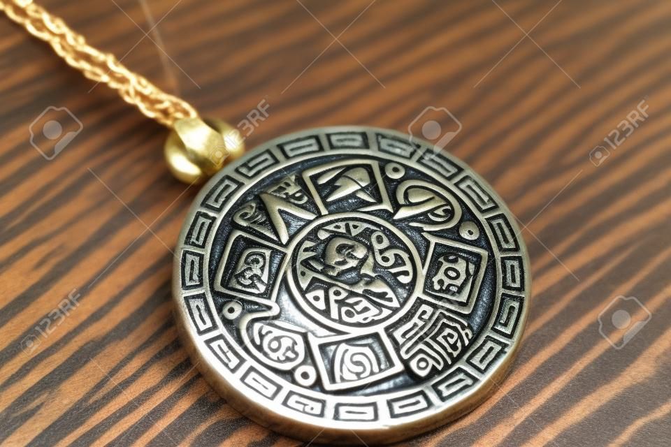 Amulet, który przyciąga szczęście. amulet dla osoby. talizman kamień słońca, kalendarz azteków