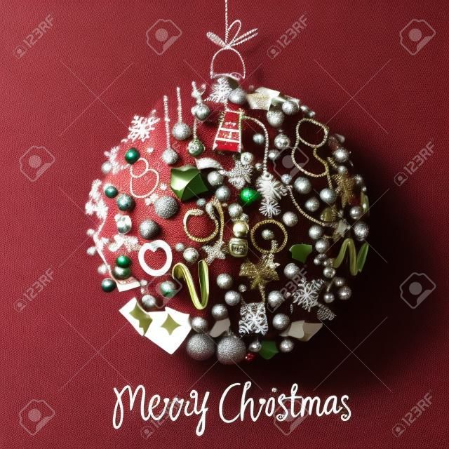 可愛的聖誕球從CRISTMAS元素組成