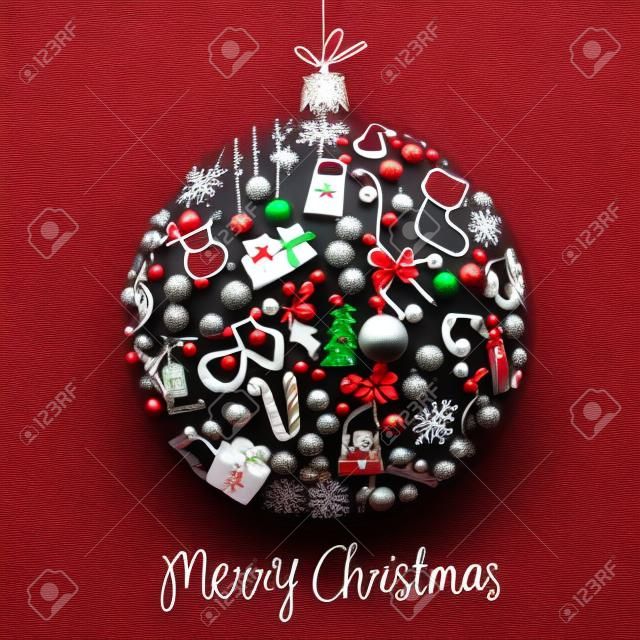 Cristmas elemanlarından yapılan sevimli Noel top