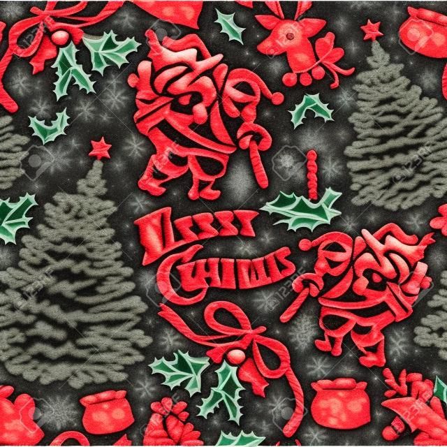 Red Vintage Christmas pattern