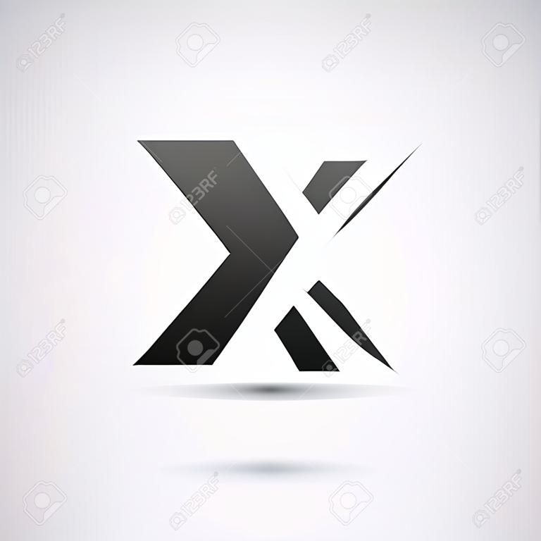 X harfi tasarım şablonu vektör çizim Logo