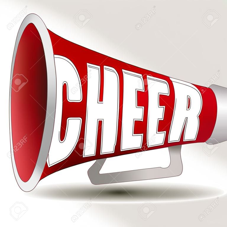 Megaphone-Cheer used by cheerleaders with the word cheer on them. Vector illustration