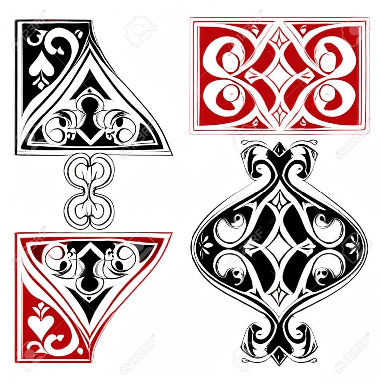 Black and Red Playing Card Ornament